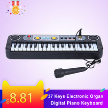 Load image into Gallery viewer, 37 Keys Electronic Organ Digital Piano Keyboard with Microphone Kids Toys Stave Music Toy Develop Child's Talents