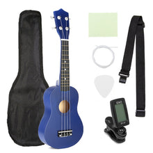 Load image into Gallery viewer, Zebra 21 inch Ukelele Soprano 4 Strings Hawaiian Spruce Basswood Guitar Musical Instrument Set Kits+Tuner+String+Strap+Bag
