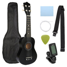 Load image into Gallery viewer, Zebra 21 inch Ukelele Soprano 4 Strings Hawaiian Spruce Basswood Guitar Musical Instrument Set Kits+Tuner+String+Strap+Bag